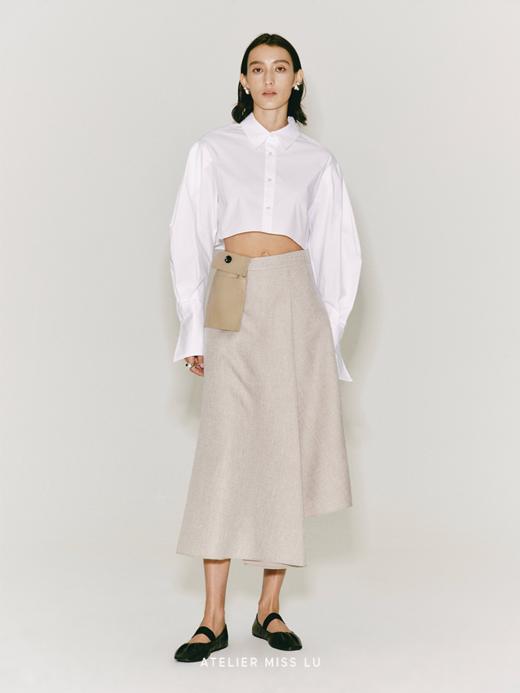 【罗莎贝尔】可拆卸口袋拼接不规则A字半裙 商品图3