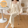 春秋款睡衣女【带胸垫长袖 花边套装】甜美公主风 V领薄款 家居服女 商品缩略图3