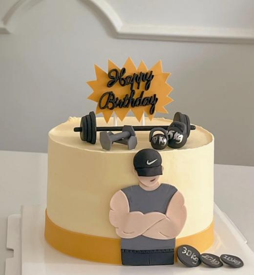 【臻品系列】---三层夹心加高胚【健身男】健身撸铁蛋糕 商品图0