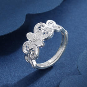 子佩集S990银【春深染雪】戒指【MXJZ022】花丝2401