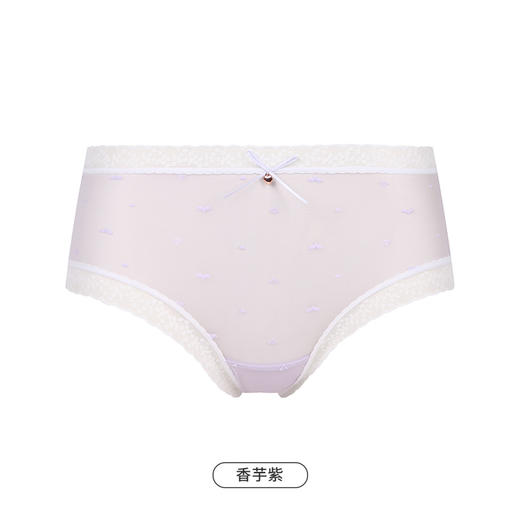 都市丽人基础系列蕾丝网布内裤女锦提花女士内裤中腰平角内裤LK45C9 商品图3
