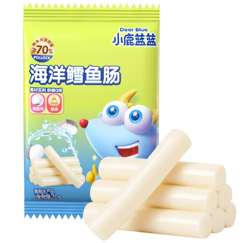 【任选专区】【12月+】小鹿蓝蓝_海洋鳕鱼肠/原味/70g