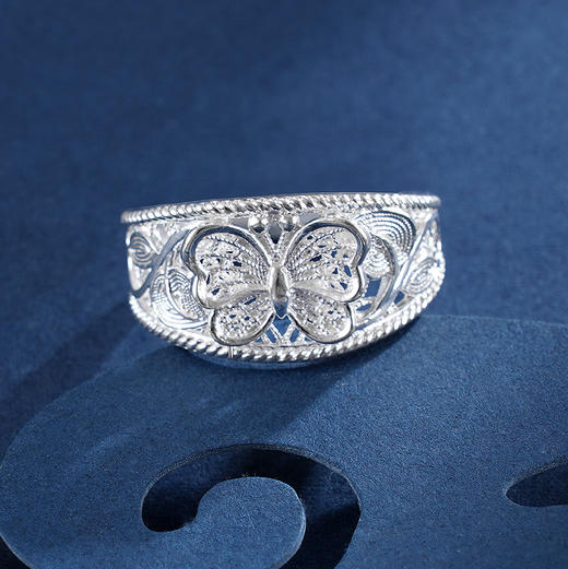 子佩集S990银【冰花梦蝶】戒指【MXJZ010】花丝蝴蝶2401 商品图0