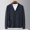 【灯芯绒】罗蒙时尚开衫外套男大V领针织衫男士外套百搭夹克男外套 商品缩略图2