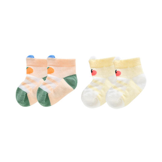 英氏婴儿袜子宝宝可爱薄袜舒适透气袜子2双装春夏款 商品图2