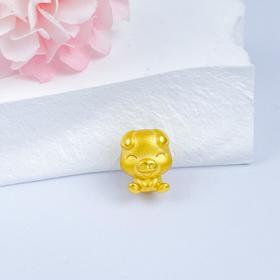 【限时7.5折】【定价黄金】足金 3D硬金猪年生肖金猪手串(V3DSC00279)预售产品下单后不退款不退货不换货不补差价