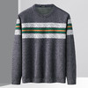 27DKLW0077【仿貂绒】罗蒙加厚加绒毛衣男横条撞色毛衣男毛衫加绒针织衫男士毛衣 商品缩略图2
