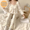 春秋款睡衣女【带胸垫长袖 花边套装】甜美公主风 V领薄款 家居服女 商品缩略图11