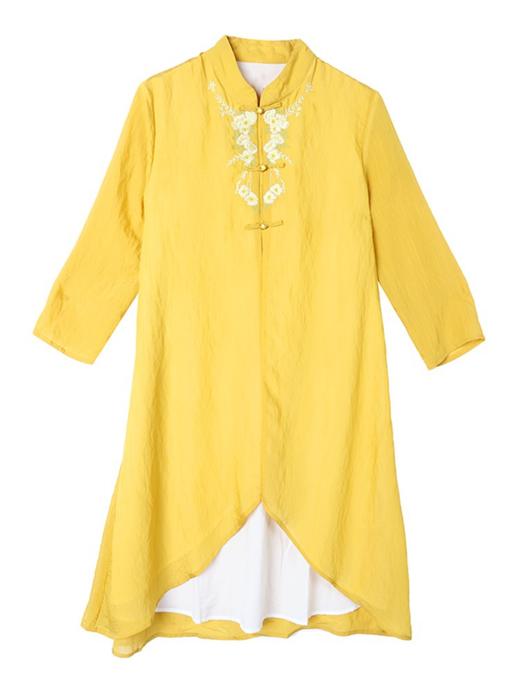 SMZ14139 2024春装改良旗袍汉服中式禅意女刺绣衬衣中国风中长款茶服上衣潮 商品图4