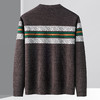 27DKLW0077【仿貂绒】罗蒙加厚加绒毛衣男横条撞色毛衣男毛衫加绒针织衫男士毛衣 商品缩略图4