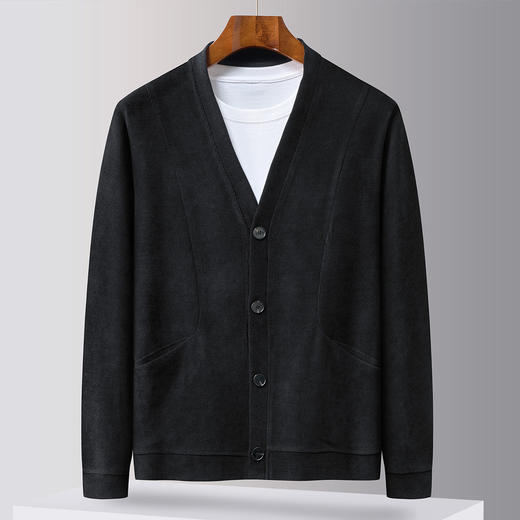 【灯芯绒】罗蒙时尚开衫外套男大V领针织衫男士外套百搭夹克男外套 商品图3