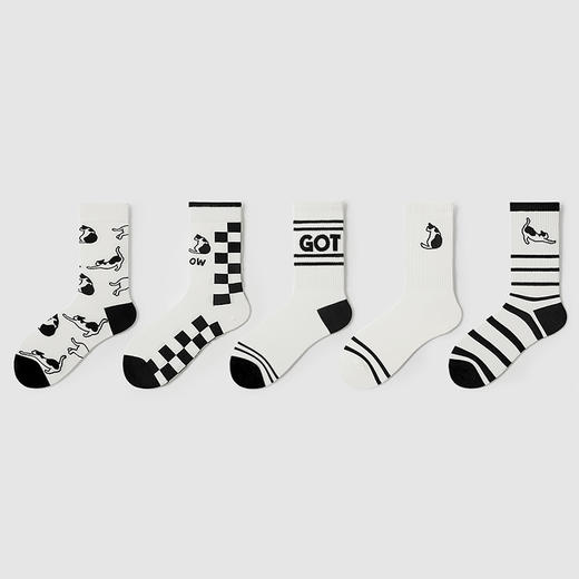 都市丽人时尚系列中筒袜精梳棉袜子中厚LC4DA9 商品图1