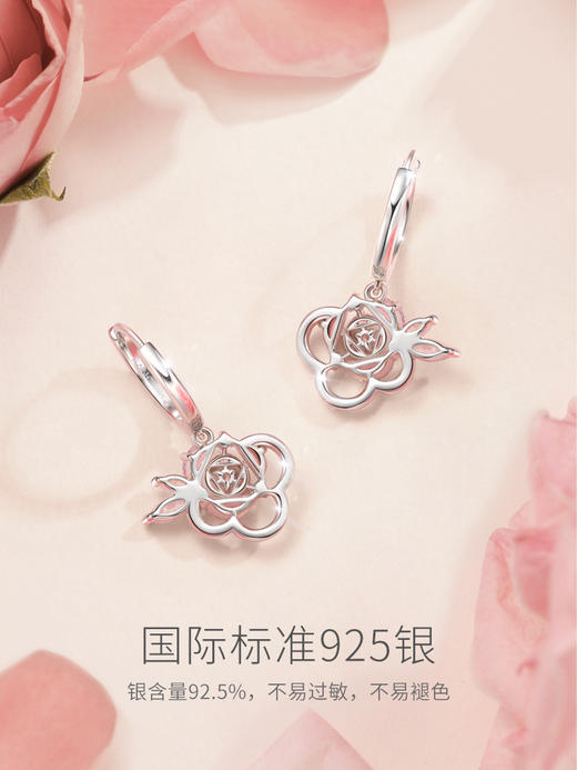 【玫瑰之语耳圈】Fanci范琦银饰 玫瑰系列 女轻奢小众设计甜美耳饰 下单即赠精美礼盒+顺丰空运+运费险 商品图2