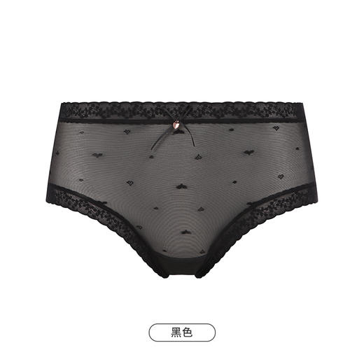 都市丽人基础系列蕾丝网布内裤女锦提花女士内裤中腰平角内裤LK45C9 商品图7