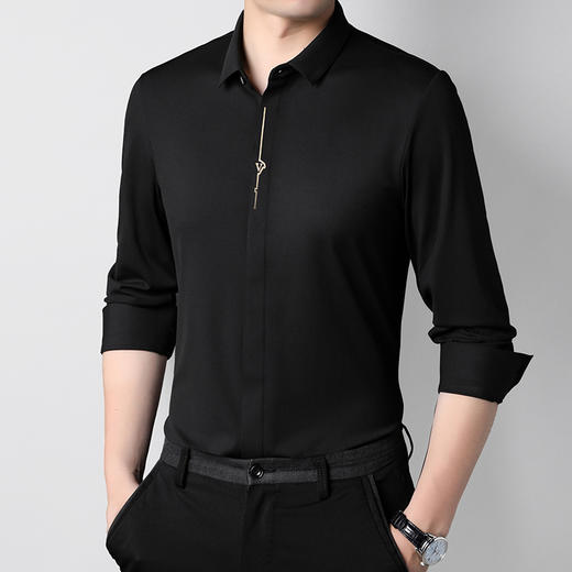 【新款DDA】大依优型大码长袖衬衫加肥加大肥佬休闲商务宽松透气上衣打底 商品图2