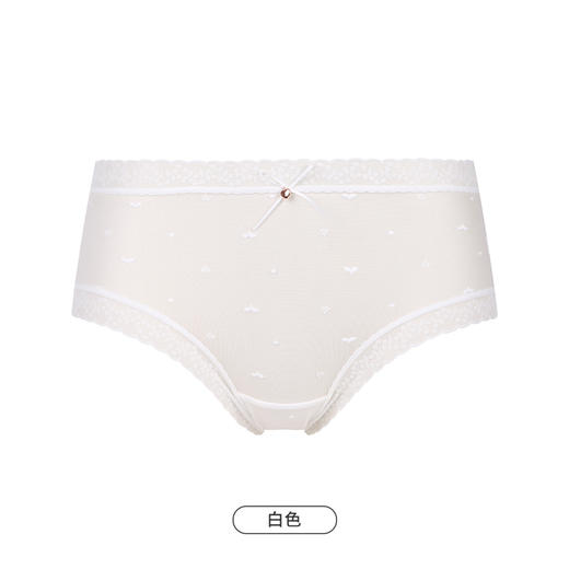 都市丽人基础系列蕾丝网布内裤女锦提花女士内裤中腰平角内裤LK45C9 商品图6