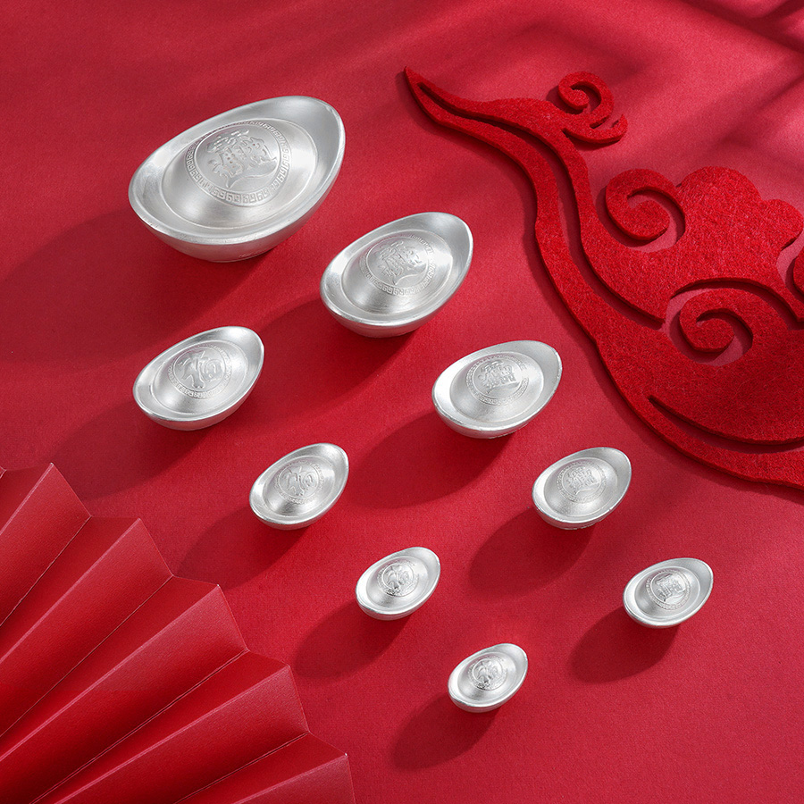 子佩集S999银元宝【BXYL0560036-10/20/30/50/100/200/500/1000】实心2401