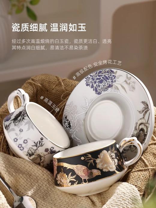 高档英式陶瓷咖啡杯欧式小奢华轻奢咖啡杯碟家用下午茶杯子水杯NOJQB诺轩锦簇繁华铂金杯子 商品图2