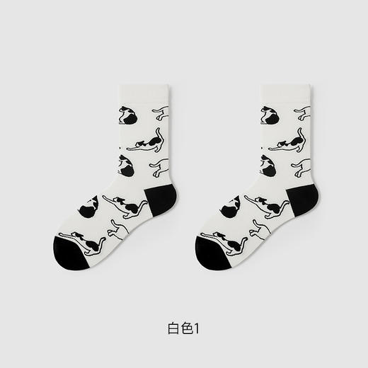 都市丽人时尚系列中筒袜精梳棉袜子中厚LC4DA9 商品图2