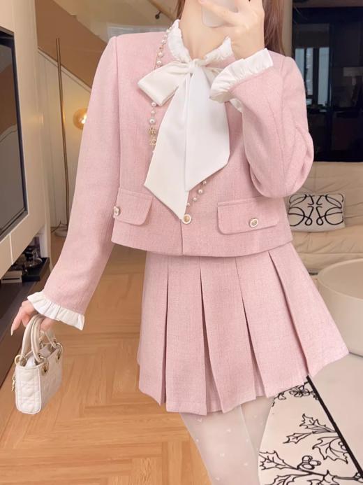 张心子【安妮罗曼史】名媛风高级感显瘦时尚两件套套装  U2401063 商品图2