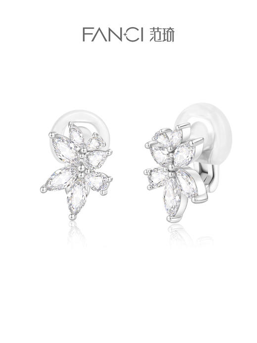 【紫藤花盛放耳夹】Fanci范琦银饰 紫藤花系列 女925银时尚小众耳饰 下单即赠精美礼盒+顺丰空运+运费险 商品图0