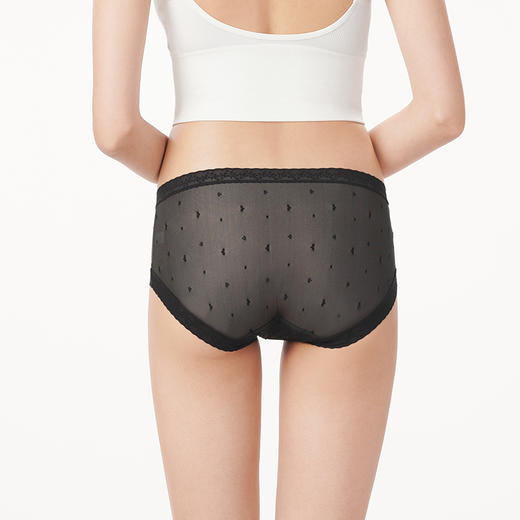 都市丽人基础系列蕾丝网布内裤女锦提花女士内裤中腰平角内裤LK45C9 商品图2