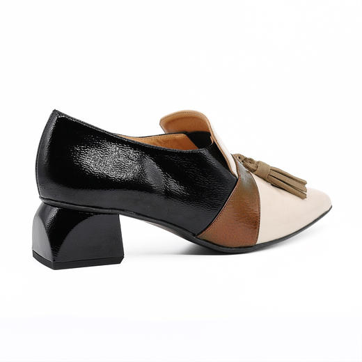 #限时特价#西班牙原产时尚舒适女款时装鞋黑色拼接米白色 商品图2