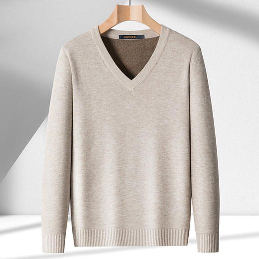 【一体绒】罗蒙加厚加绒针织衫男士毛衣百搭V领加绒毛衣男舒适毛衫男 商品图10