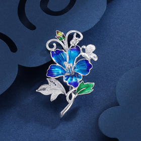 子佩集S990银【春暖意浓】胸针【MXXZ006】吊坠花丝珐琅彩2401