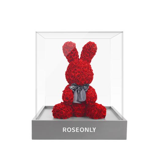【告白神器】ROSEONLY诺誓 高端定制 永生玫瑰 玫瑰兔公仔 定制版 玫瑰兔 20cm 30cm 60cm 120cm 红色 白色 粉色 送爱人女友礼物 商品图5