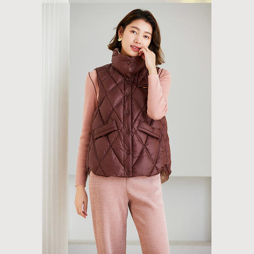 【鹅绒】乔万尼短款羽绒马甲减龄撞色设计ET4T011 商品图1