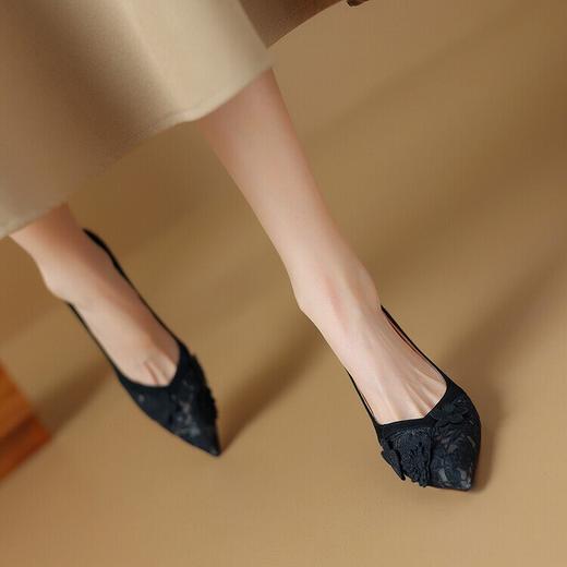 法式气质尖头浅口单鞋，黑色细跟高跟鞋YS&516 商品图3