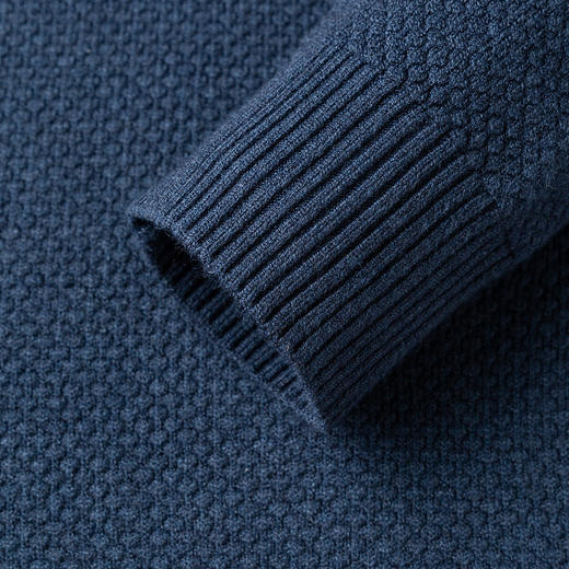 【加厚含羊毛】罗蒙秋冬菠萝提花毛衣男保暖针织衫男舒适打底衫男士毛衣男 商品图8