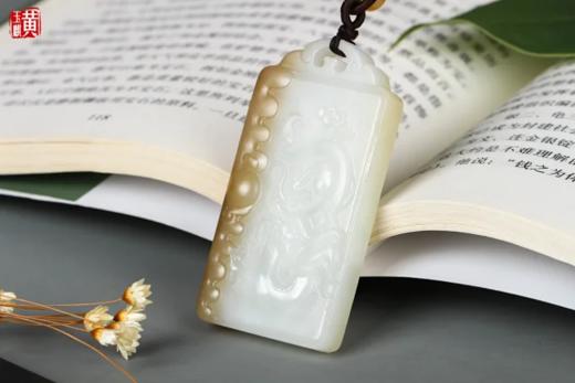 和田糖白玉【龙凤和鸣】吊坠 搭配精美编织挂绳 商品图5