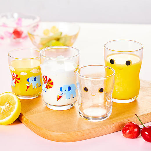 日本原装Aderia笑脸水杯套装石塚硝子饮料杯玻璃杯（一大一小） 商品图8