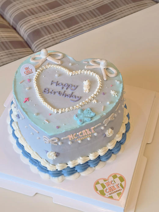 ins小清新蓝色系爱心桃蛋糕 商品图1