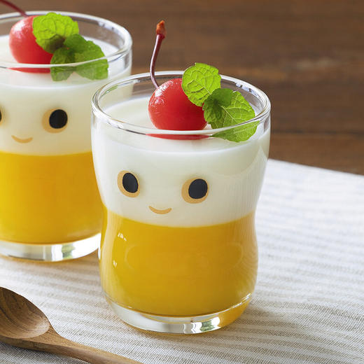 日本原装Aderia笑脸水杯套装石塚硝子饮料杯玻璃杯（一大一小） 商品图1