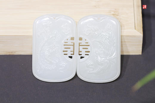 和田白玉【龙凤】对牌 配精美挂绳 商品图0