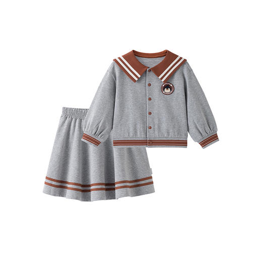 英氏官方旗舰女童套装春秋学院风休闲运动卫衣卫裤两件装 商品图5