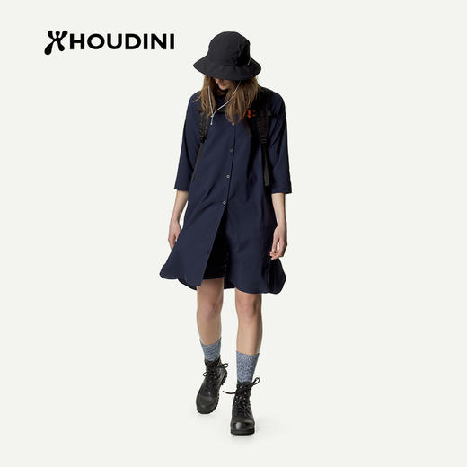 HOUDINI胡丁尼 Route Shirt Dress 路径 女快干休闲中长款衬衫裙169794 商品图5