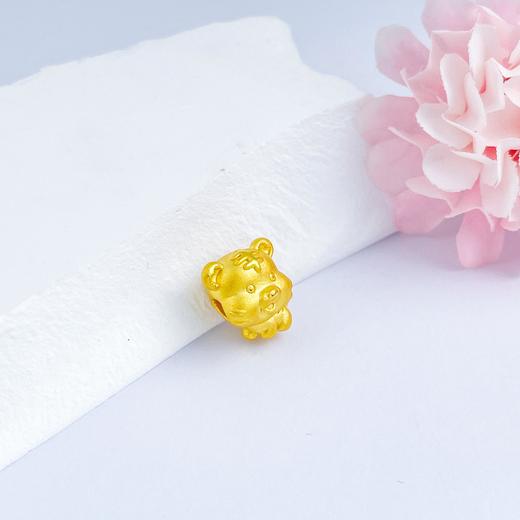 【限时7.5折】【定价黄金】足金 3D硬金虎年生肖老虎手串(V3DSC00290)预售产品下单后不退款不退货不换货不补差价 商品图2