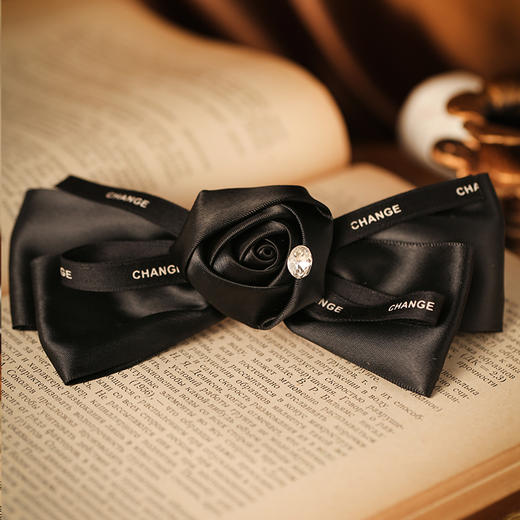 Manreya玛芮雅小香风黑色缎带发夹 商品图2