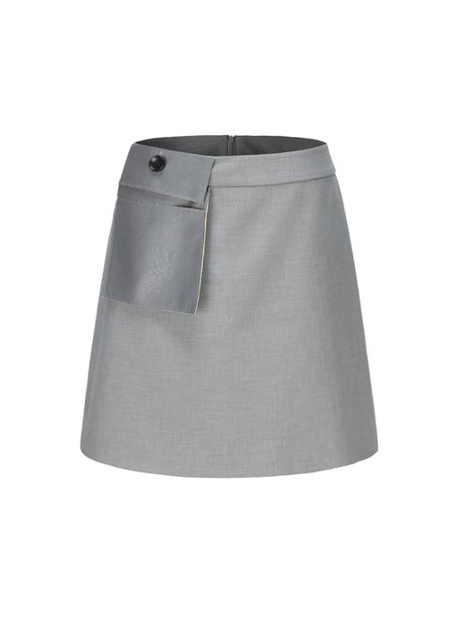 【宇宙灰烬】可拆卸口袋拼接A字高腰短裙 商品图4