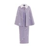 LJQ-858紫色旗袍秋冬毛呢刺绣两件套，高端大气长款改良版连衣裙 商品缩略图4