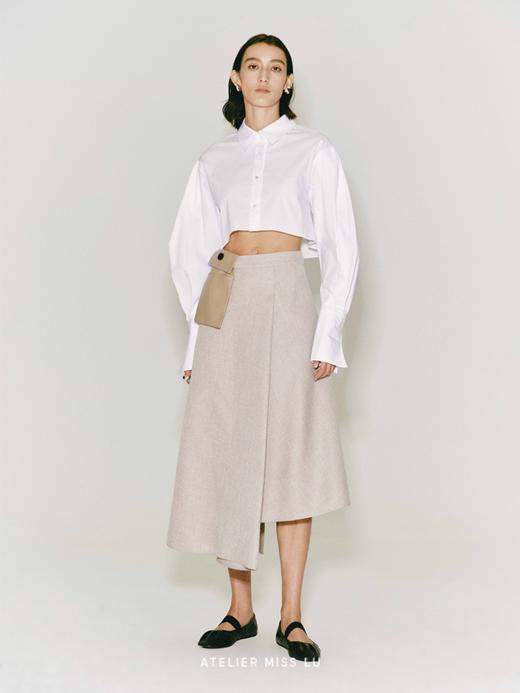 【罗莎贝尔】可拆卸口袋拼接不规则A字半裙 商品图2