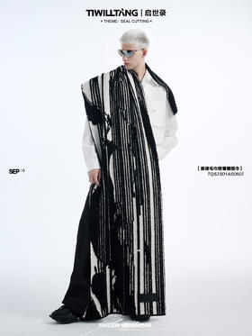 TIWILLTANG启世录“珲寂域境”毛感慵懒短绒撞色圈圈纱提花围巾