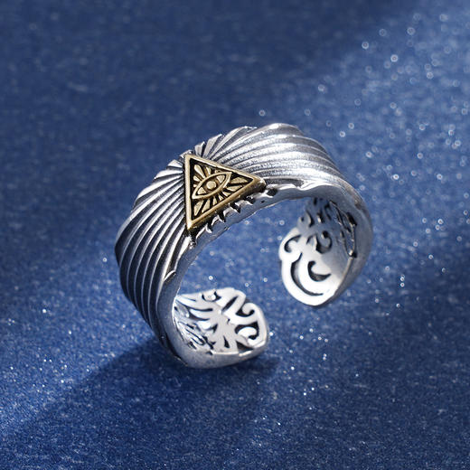 子佩集S925银【上帝之眼】戒指【SSR157】仿古2401 商品图0