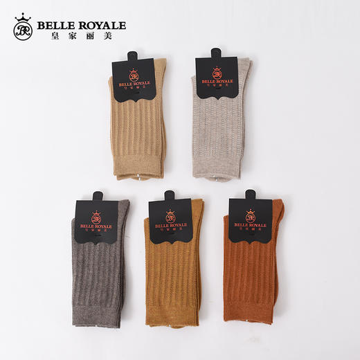 【39元5双，数量拍5】女款中筒袜秋冬加厚长袜保暖羊毛袜月子袜WZM3434 商品图5