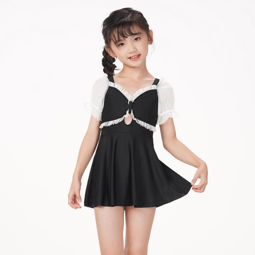 都市丽人眯雅佳一体式泳衣女童半光涤泳布泳衣连体泳衣女童连体泳衣JS49A2 商品图1