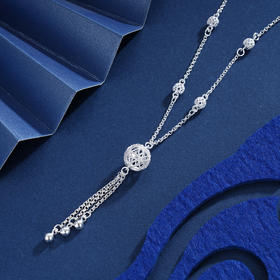 子佩集S990银【花辰月夕】套链项链【QFTL006】花丝球球流苏2401